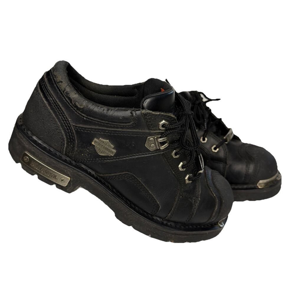 Harley Davidson Men’s size 11 1/2 Motorcycle Shoes Black 93097 Low Boots Toe Pad